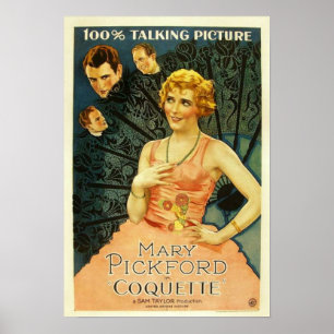 Mary Pickford "Coquette" filmaffisch 1929 Poster