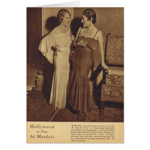 Mary Pickford & Gloria Swanson på ett party Hälsningskort