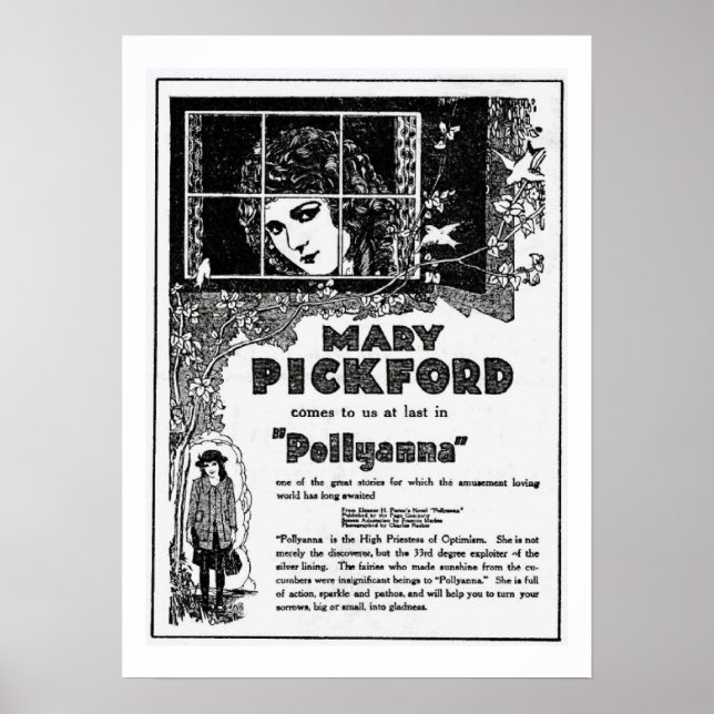 Mary Pickford Pollyanna Movie Ad Print Poster (Framsidan)