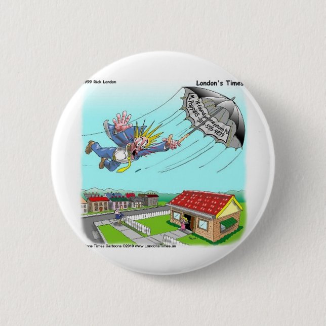 Mary Poppins Umbrella Funny presenterar Tees m.m. Knapp (Framsida)