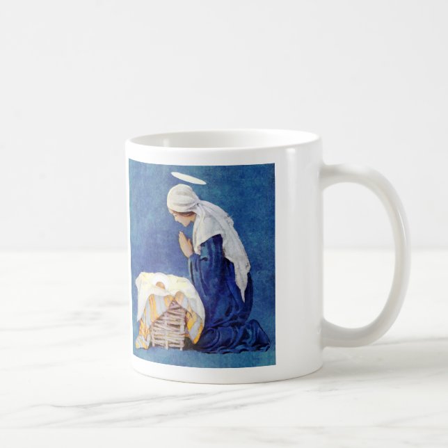 Mary Praying och Baby Jesus Kaffemugg (Höger)