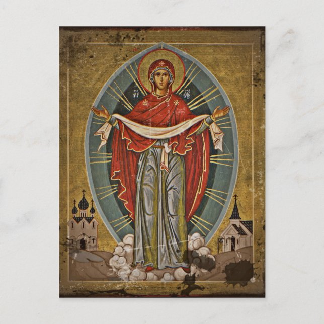 Mary Protector Theotokos Vykort (Framsida)