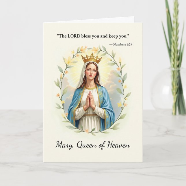 Mary Queen of Heaven God's Peace and Blessings Kort (Framsida)