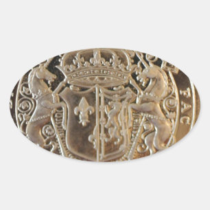 MARY QUEY OF SCOTS ANCIENT COIN OVALT KLISTERMÄRKE