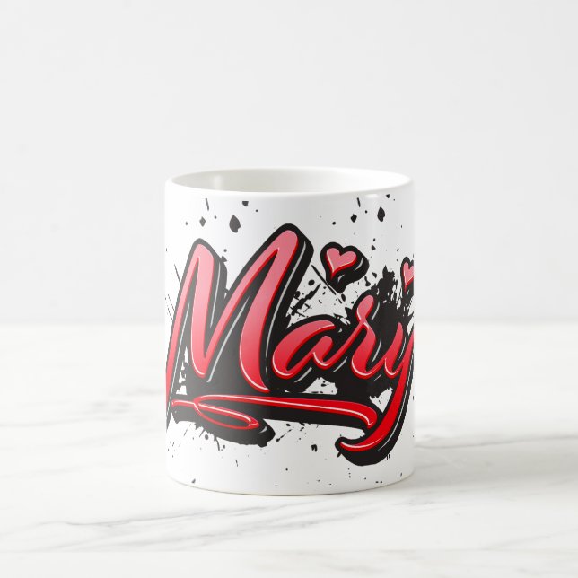 Mary red Heart Graffiti Tasse Kaffeetasse Kaffemugg (Center)