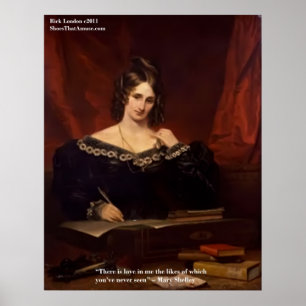 Mary Shelly "Kärlek Aldrig Seen" Citat Poster