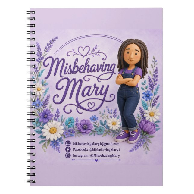 Mary som skapar kaos anteckningsbok (Framsidan)