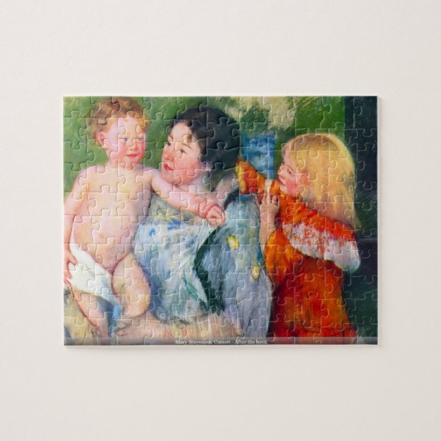 Mary Stevenson Cassatt - efter badpussel Pussel (Horisontell)