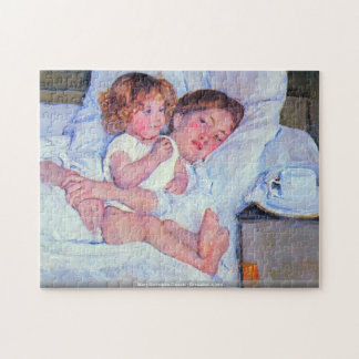 Mary Stevenson Cassatt - frukostera i sängpussel Pussel