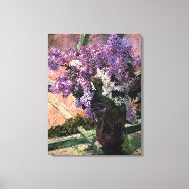 Mary Stevenson Cassatt - Lilacs in a Window 1880 Canvastryck (Framsida)