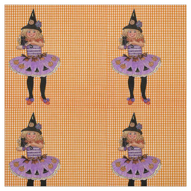 Mary the Halloween Witch Fabric Tyg (Provkarta)