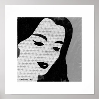 Mary the MODERN (grått) av CR SINCLAIR Poster