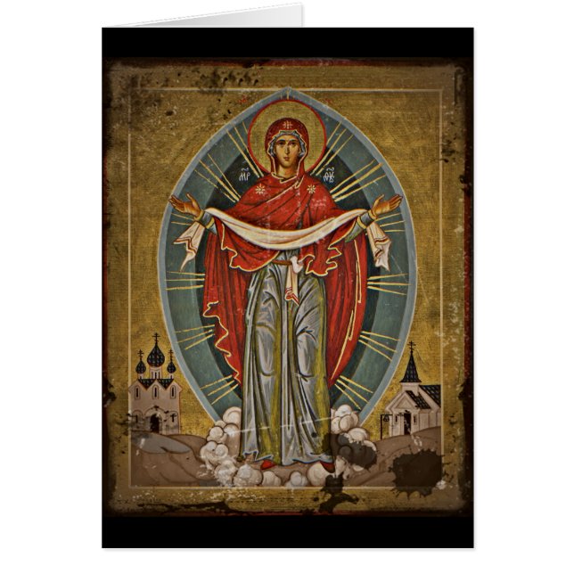 Mary the Protector Theotokos Hälsningskort (Framsidan)
