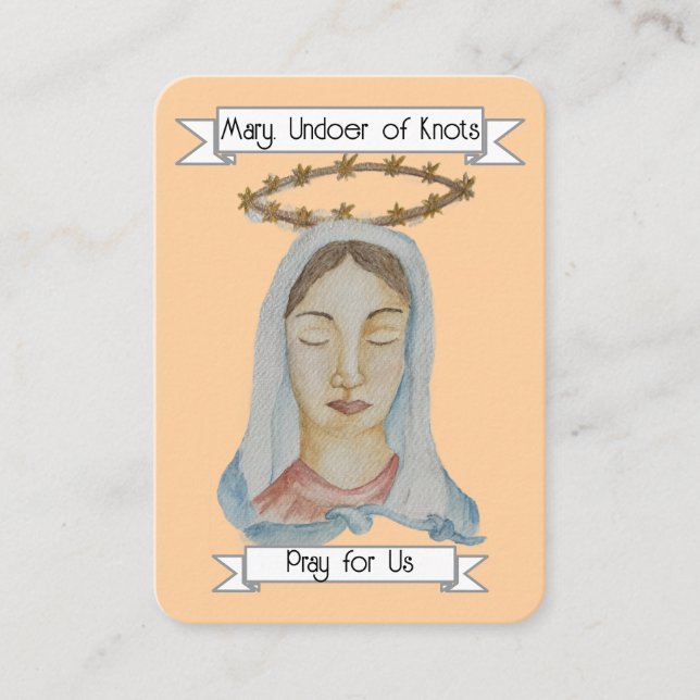 Mary, under Knots Prayer Card Visitkort (Framsida)
