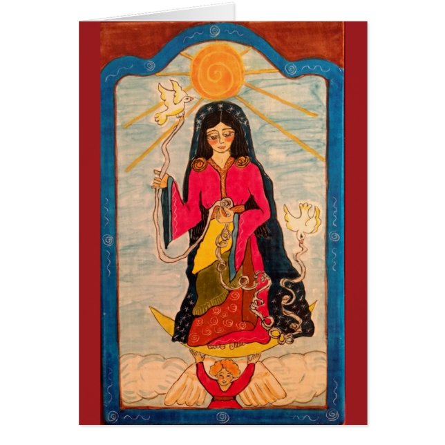 Mary Undoer av fnurror Hälsningskort (Framsidan)