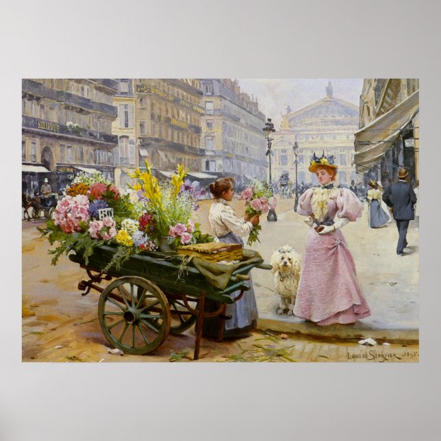 Mary vid Flower Merchant Poster (Framsidan)