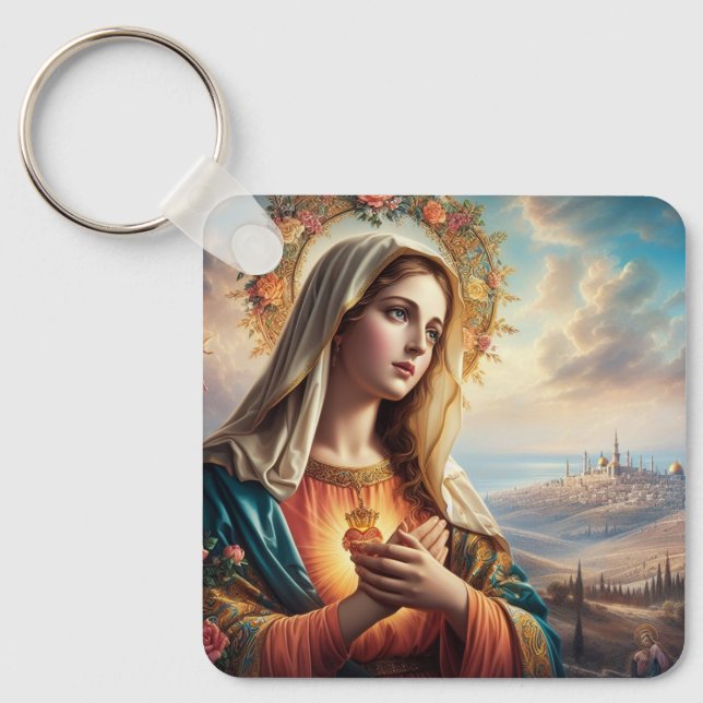 Mary Virgin Jesus Nyckelring (Framsida)