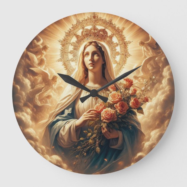 Mary Virgin Jesus Stor Klocka (Framsida)