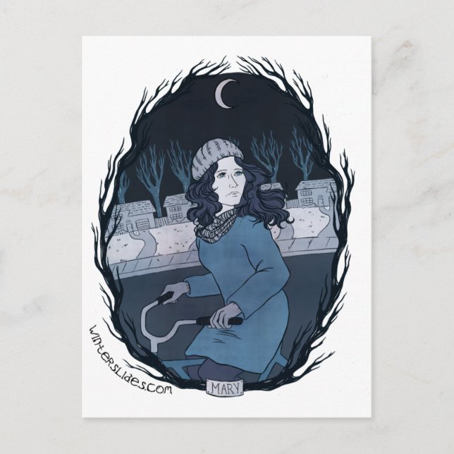 "Mary" vykort - vinterbilder (Framsida)