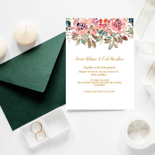 MARY Watercolor Ro Emerald Grönt Bröllop Inbjudningar