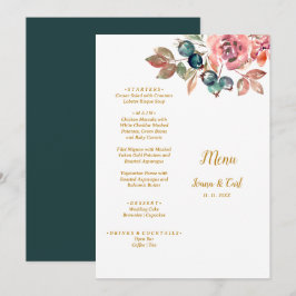MARY Watercolor Ro Emerald Grönt Bröllop Meny