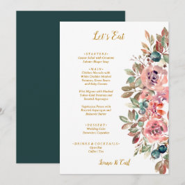 MARY Watercolor Ro Emerald Grönt Bröllop Meny