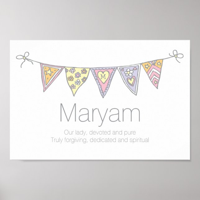 Maryam Flickor namn, som poster buntning (Framsidan)