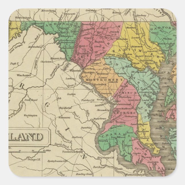 Maryland 5 fyrkantigt klistermärke (Framsida)