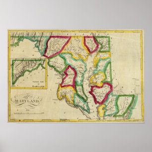 Maryland allmän kartbok poster