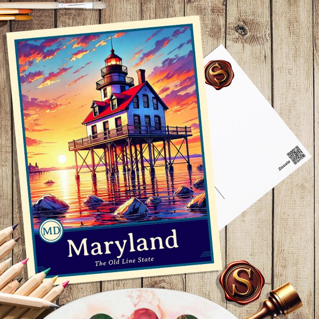 Maryland | Anime Stil Cel Shaded-vykort Vykort (Skapare uppladdad)