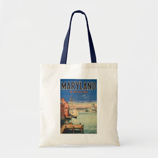 Maryland Annapolis Målerisk Illustration Resa Tygkasse (Framsidan)