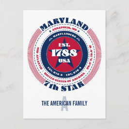 Maryland, Annapolis, MD, Patriotic, Monogram Vykort