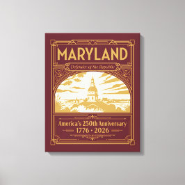 Maryland Art Deco Amerika 250-årsjubileum Canvastryck