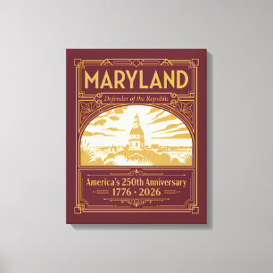 Maryland Art Deco Amerika 250-årsjubileum Canvastryck