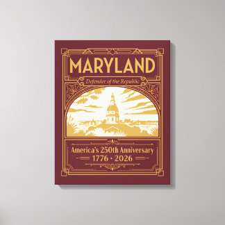 Maryland Art Deco Amerika 250-årsjubileum Canvastryck