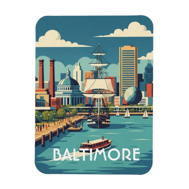 Maryland Baltimore Inre hamnen Resa Magnet (Vertikal)