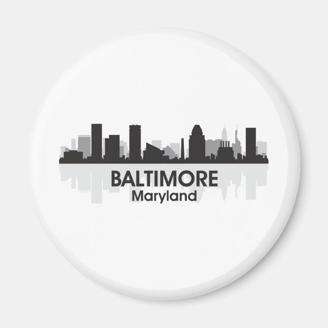 Maryland Baltimore Skyline Magnet (Framsidan)