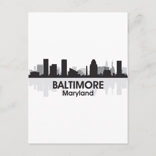 Maryland Baltimore Skyline Vykort (Framsida)