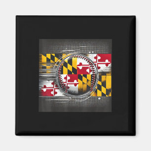 Maryland Baseball Player-design med Statlig flagga Magnet