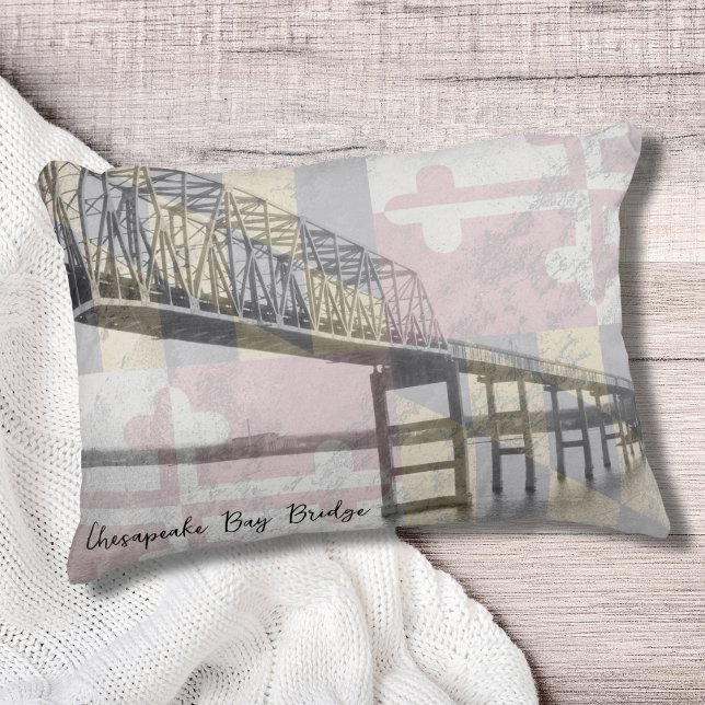 Maryland Bay Bridge-dekoration Dekorativ kudde (A beautiful throw pillow with the Chesapeake Bay Bridge, to show your love of Maryland!)