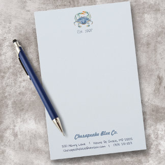 Maryland Blue Crab Anpassningsbar Business Station Brevpapper