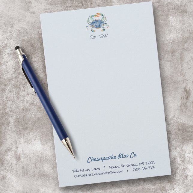 Maryland Blue Crab Anpassningsbar Business Station Brevpapper (Skapare uppladdad)