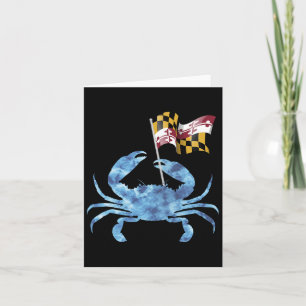 Maryland Blue Crab Flagga of Maryland Family Vacat Kort