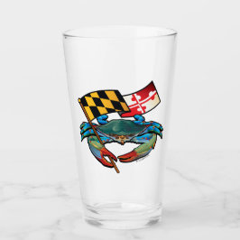 Maryland Blue Crab med Flagga Glaskopp