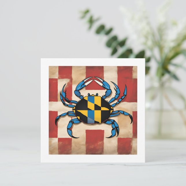 Maryland Blue Crab Note Card Inbjudningar (Stående Fram)