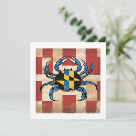 Maryland Blue Crab Note Card Inbjudningar