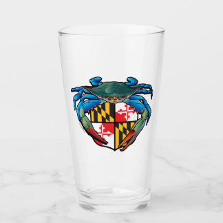 Maryland Blue Crab Vapensköld Glass Glaskopp