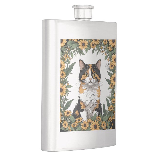 Maryland Calico Cat And Black Eyed Susan Flowers 4 Fickplunta (Höger)