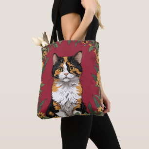 Maryland Calico Cat Och Black Eyed Susan Blommor 4 Tygkasse