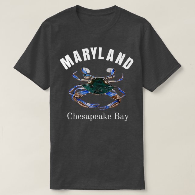 Maryland Chesapeake Bay, målat blått krabba T Shirt (Design framsida)